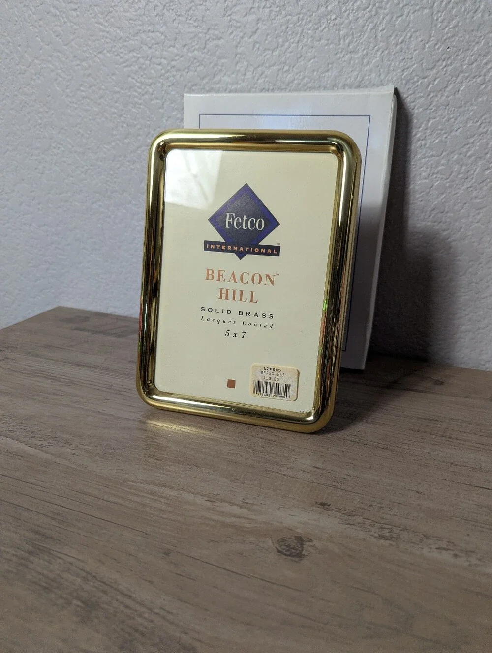 NWT Fetco Brass Beacon Hill 5x7 Picture Frame - Gold Tone